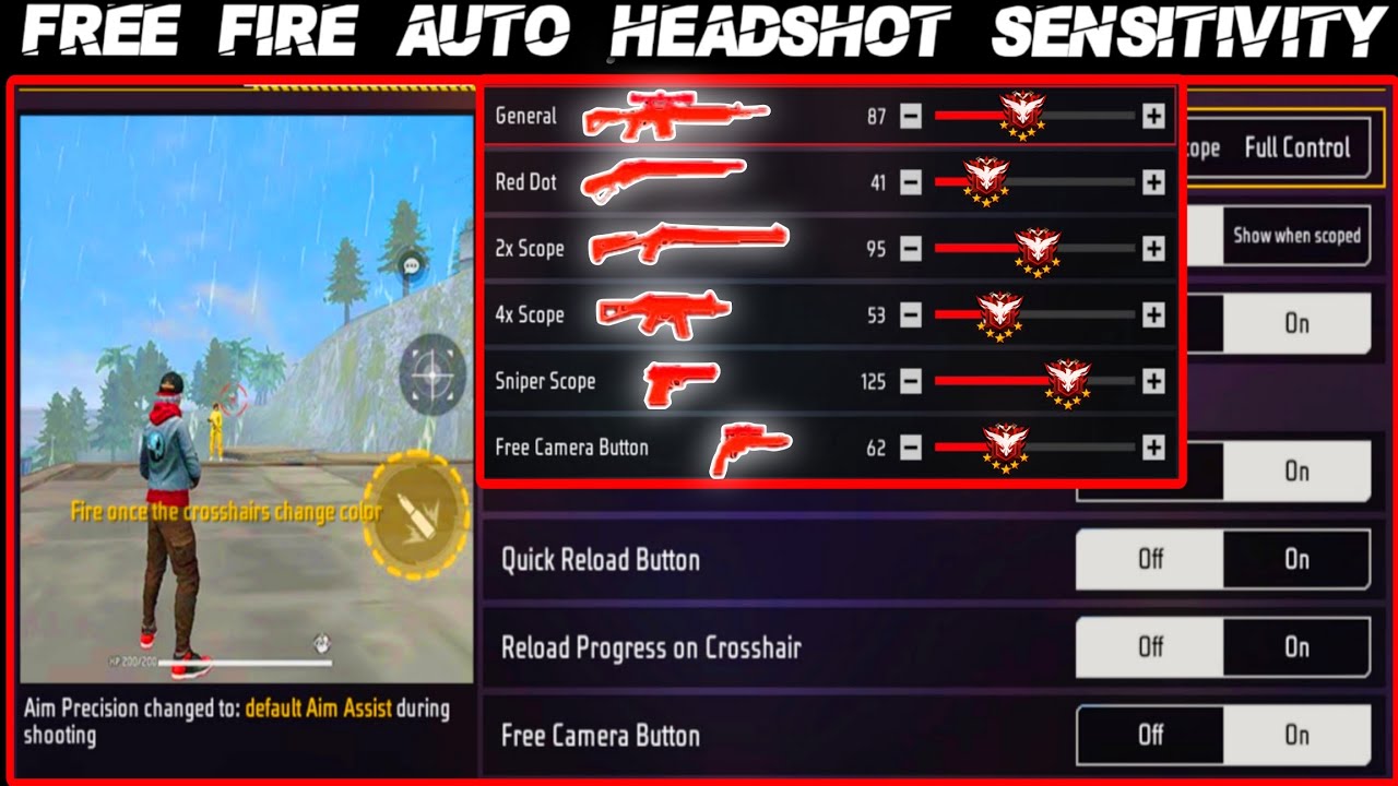 Ff Sensitive All devices working sensitivity 🔥| free fire auto headshot trick 🎯| ff ...