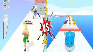 Muscle Rush Vs Juicy Run All Levels Gameplay Android iOS Walkthrough 3DG36