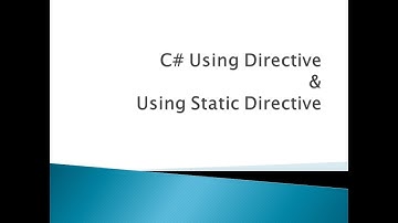 C# Using Directives
