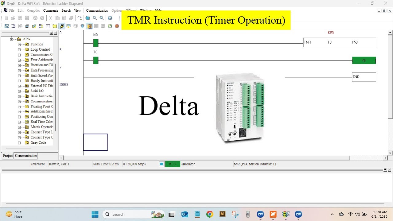 Delta PLC Tutorial 04: TMR Instruction Timer Operation - YouTube