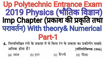 Up Polytechnic Entrance Exam 2019 Physics Important Chapter Nature Of Light And Reflection