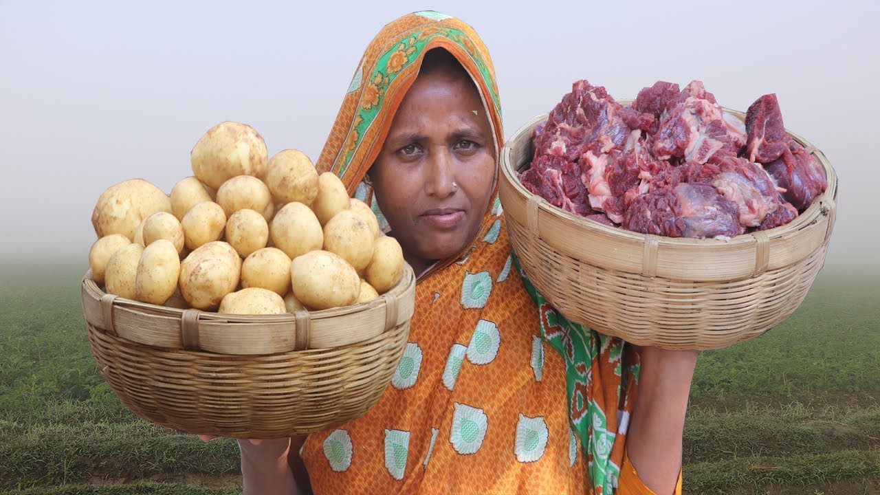 Buffalo Meat Recipe Delicious Cooking Farm Fresh Potato & Mohisher Mangsho Curry For Orphan Kids