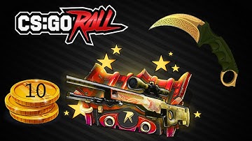 Attempting 10 coins to a knife! CSGOROLL