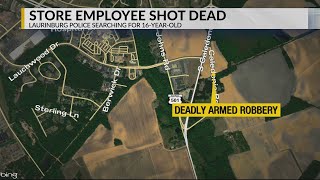 Laurinburg police search for juvenile after store employee shot dead