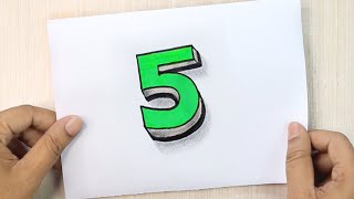 3d number drawing 5
