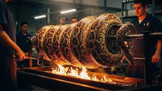 Inside China Factory How the Biggest Python Is Roasted