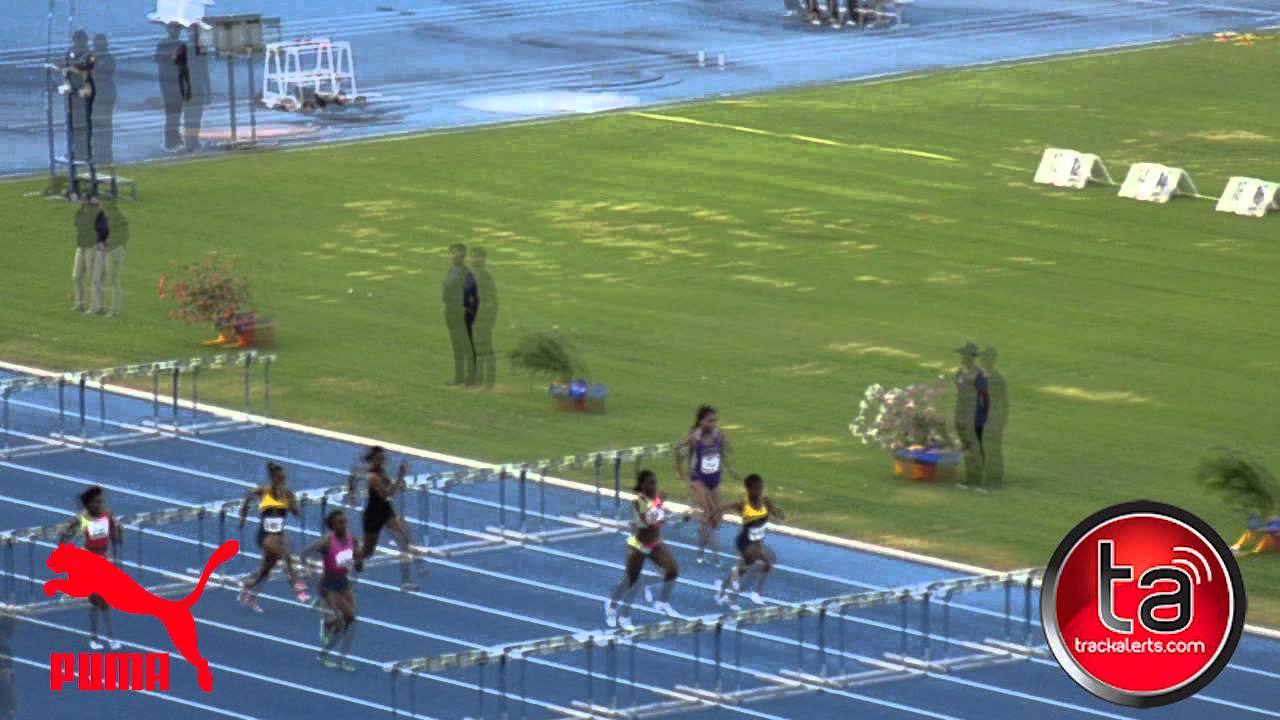 Andrea Bliss wins 100m hurdles at Utech Classic