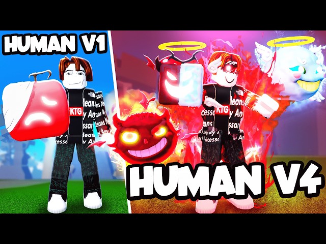 I Awakened Human V4 With Only RED Fruits (Blox Fruits) class=