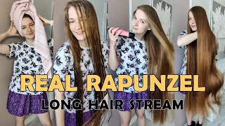 Real Rapunzel Live Wet Long Hair After Shower
