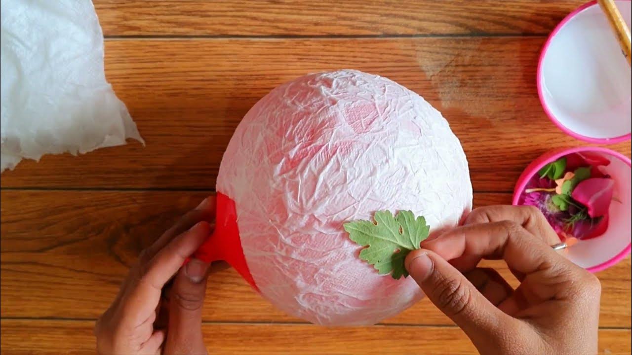 DIY Lamp Using Tissue PaperLamp Making Using leaves & petalsEasy