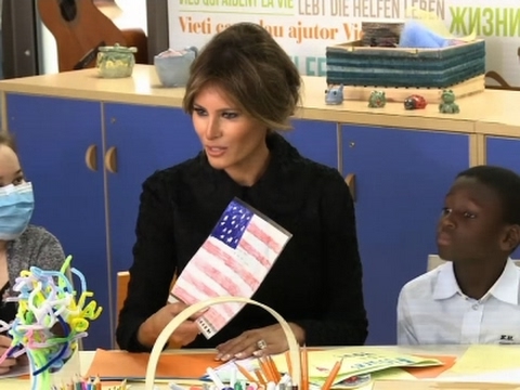 Melania Trump visits children's hospital in Rome