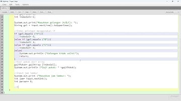 Program gaji karyawan menggunakan if dan array, dengan bahasa java