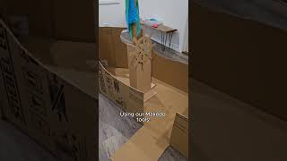 Giant Pirate Ship created with Cardboard Boxes and Makedo tools #diy