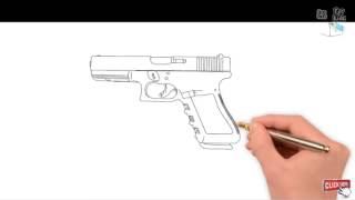 gun drawing easy draw tutorial step sketch creative pencil getdrawings