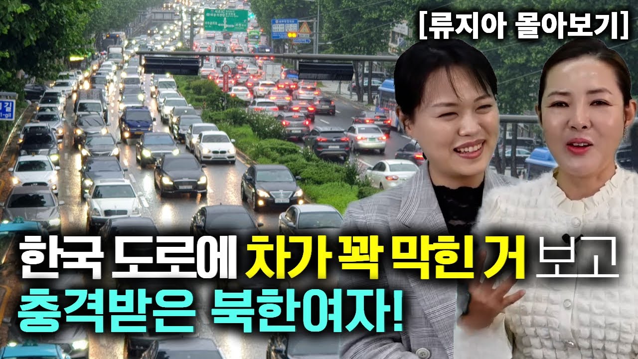 [류지아_몰아보기] 한국 도로에 차가 꽉 막힌 거 보고 충격받은 북한여자!