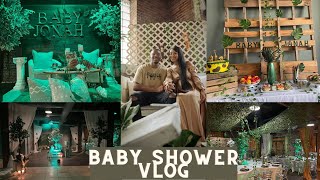 MY BABY SHOWER VLOG 🤍  | JUNGLE\/SAFARI THEMED BABY SHOWER 🦒🌿