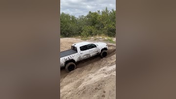 Newer Tacoma needs an alignment after this maneuver￼… #offroad #toyota