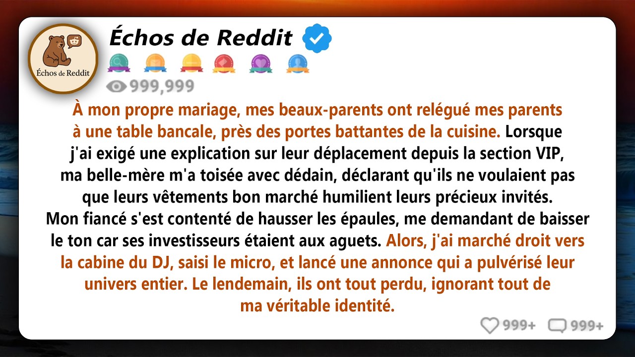 Ma belle-mère a dit à haute voix : 