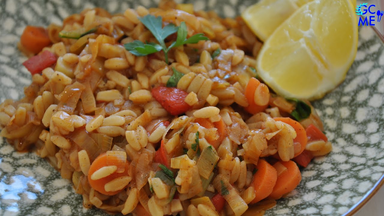 Greek Kritharaki i.e. Orzo Pasta Stew with Leek and Vegetables -     