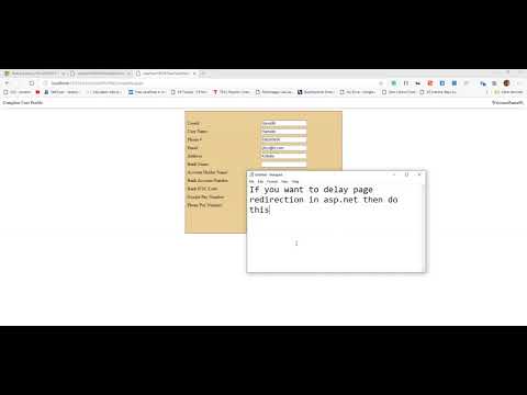 Page Redirection Delay in asp.net
