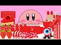 Kirby animation  eating red food desserts strawberry tanghulu giant eyeball jelly mukbang