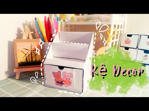 Video Cách làm kệ decor bàn học bằng bìa cứng | Sunnie - youtube