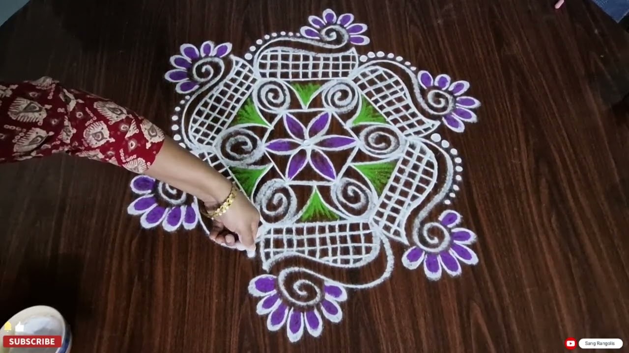 Set of 2 Rangoli design daily muggulu kolam easy Rangoli design muggulu kolam 