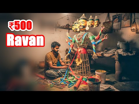 Making Ravan for Dusshera