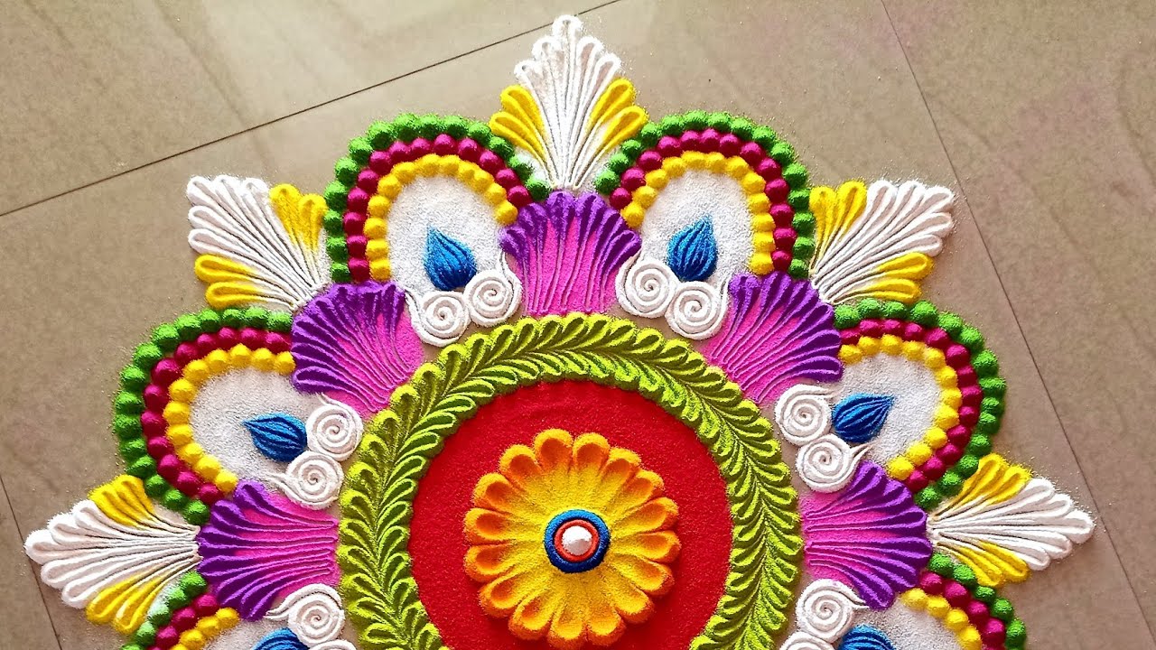 Big rangoli design for festival. Easy rangoli design. rangoli ...