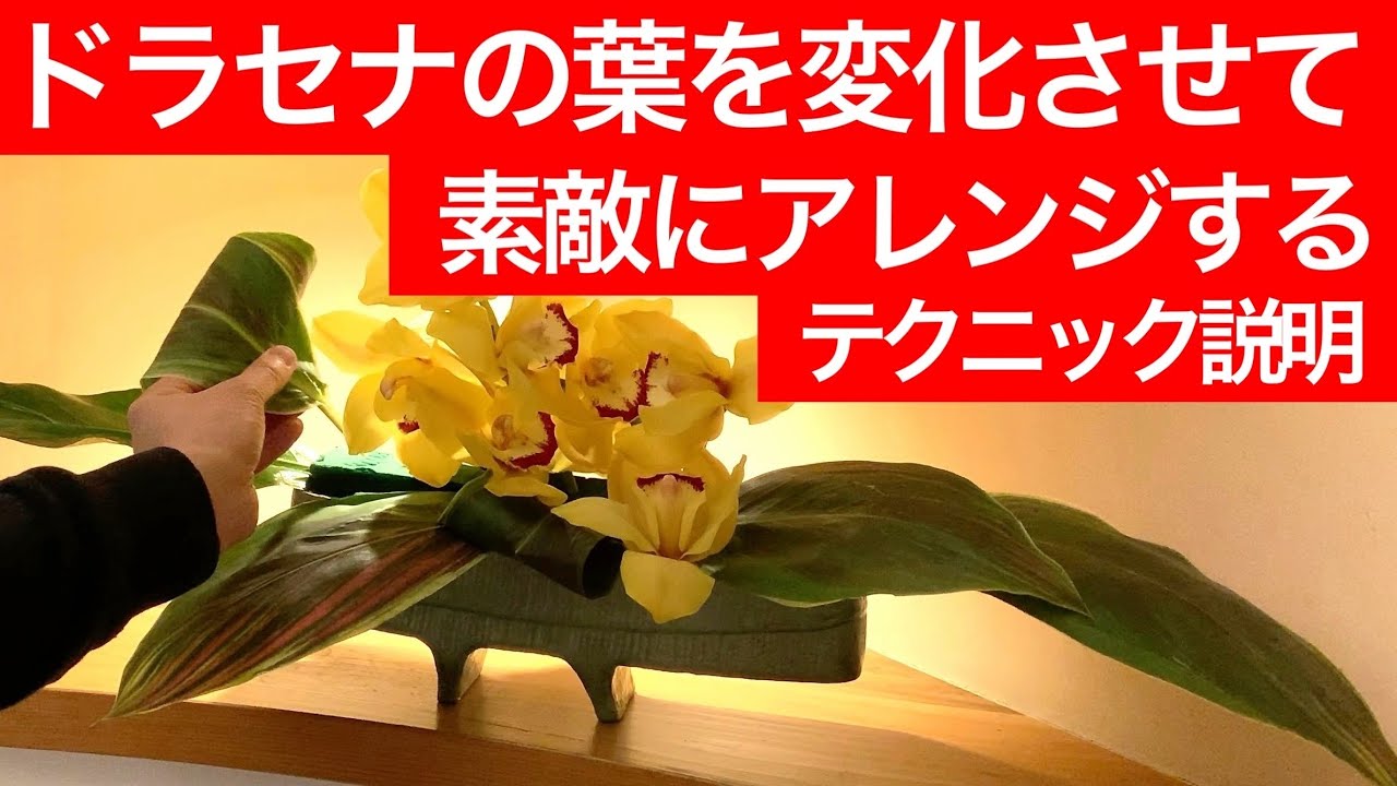 フラワーアレンジメント上達法 ドラセナハワイアンフラグの使い方を覚えて素敵なフラワーアレンジメントを作れるようになろう Make A Flower Arrangement Youtube