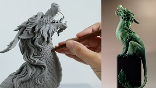 Создание мифического восточного бронзового дракона из полимерной глины