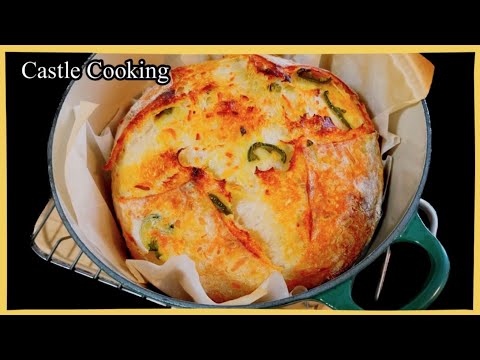 Best Jalapeño Cheddar Cheese Sourdough Bread 할라피뇨 체드치즈 천연발효빵