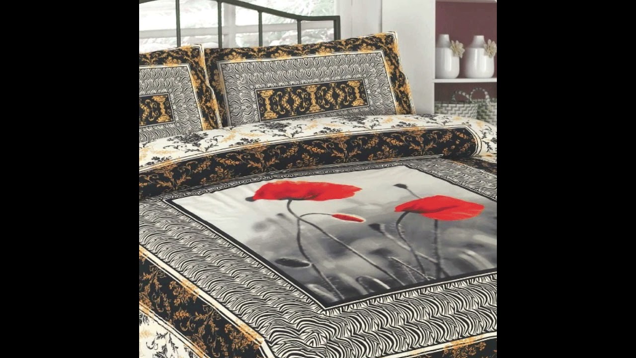 4 Piece Cotton Panel Printing Double Bed Sheet Set King Size GP-4007