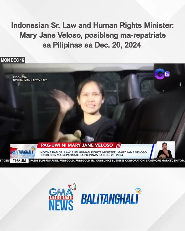 Indonesian Sr. Law and Human Rights Minister - Mary Jane Veloso... | Balitanghali