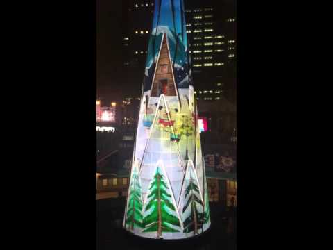 2015新北市歡樂耶誕城 全球唯一360度3D立體光雕投影耶誕樹 Part-1