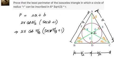 Prove that the least perimeter of an isosceles triangle