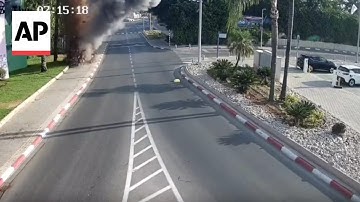 Video appears to show a missile fragment hitting the ground in Israel