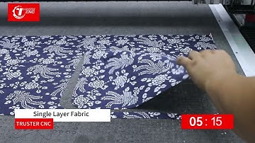 Single layer fabric by oscillating knife cutting machine