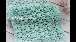 How to Crochet Lacy Scarf with Clusters, Crochet Video Tutorial