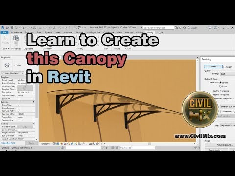 How to design a canopy in Revit - Civilmix tutorial