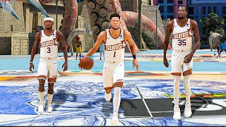 PHOENIX SUNS BIG 3 DEVIN BOOKER, KEVIN DURANT, AND BRADLEY BEAL DOMINATE THE PARK IN NBA 2K24...