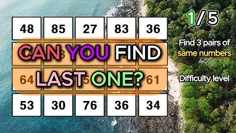 KUN JE ZE ALLEMAAL VINDEN? Vind 3 paren identieke getallen/ /Dementiepreventiequizzen/Tests.294