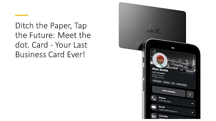 Ditch the Paper, Tap the Future: Meet the dot. Card - Your Last Business Card Ever!