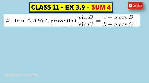 CLASS 11 - EX 3.9  - SUM 4