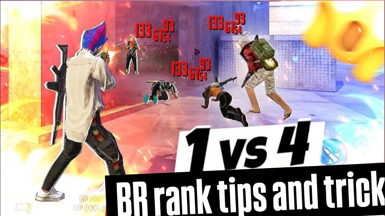Free fire Max : 1 vs 4 | BR rank tips and tricks | Tojingamer | 