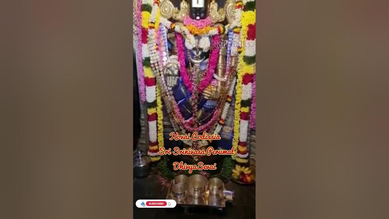 Kovai codissia Sri Srinivasa Perumal Dhivya Sevai YouTube