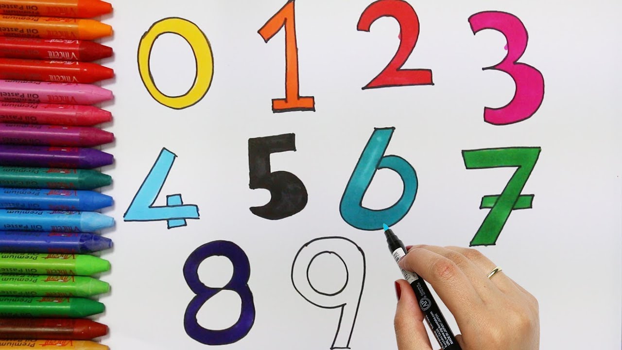 Art for Kids How to Draw and Color Numbers | How to Draw and Color Kids ...