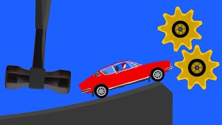 Car vs Gears Extreme Car Crashes - Phun Algodoo Moments