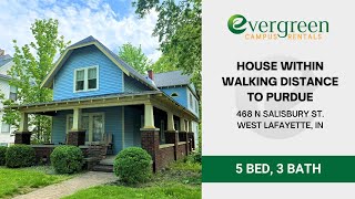 5-Bedroom 3-Bath House in West Lafayette  |  Near Engineering Mall  |  468 N Salisbury Street
