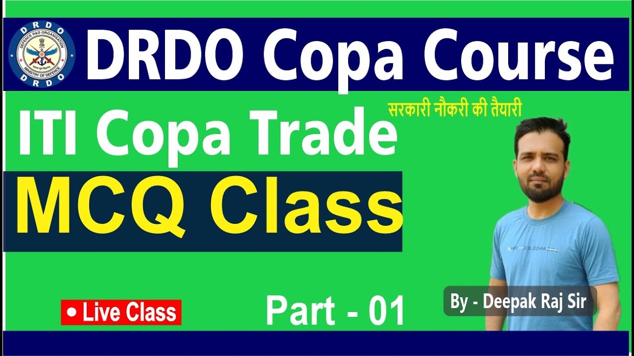 DRDO Copa Course MCQ Class Previous Year Exam Questions Class -1 //  By - Deepak Raj sir